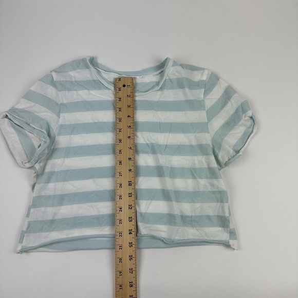 Pacsun Basics Crop Top Tshirt Womens Medium Blue White Striped - Picture 4 of 7